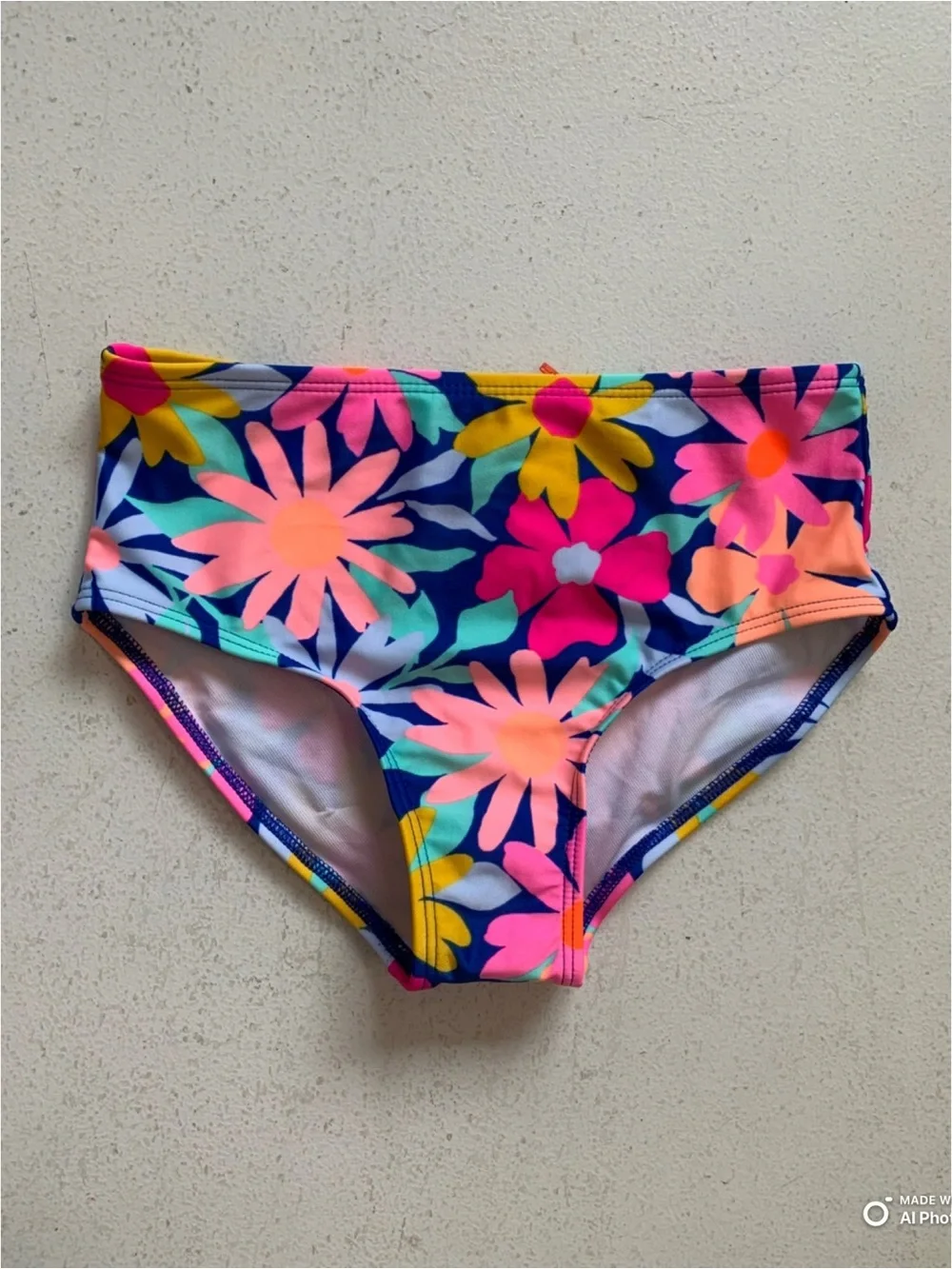 Cat & Jack Girl’s Bikini Set Swimsuit Size Small (6/7) NWT Blue Pink Beach Swim